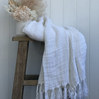 Mesh Stonewashed Linen Throw