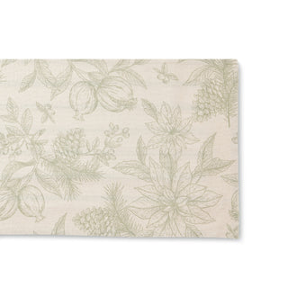 Poinsettia Olive/Flax Table Runner