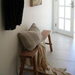 Long Recycled timber vintage Teak Bench