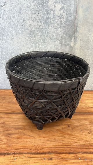 Bamboo Rattan Footed Basket