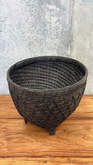 Bamboo Rattan Footed Basket