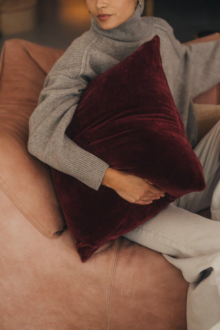 Velvet + Linen Cushion | No Fringe 50 x 50