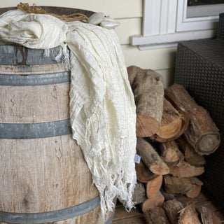 Ivory Throw with Fringes