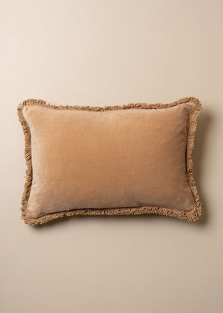 Velvet Lumbar Fringe Cushion 60x40