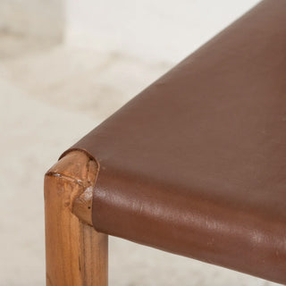 Chocolate Leather + Recycled Teak Dining Chair