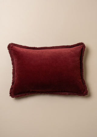 Velvet Lumbar Fringe Cushion 60x40
