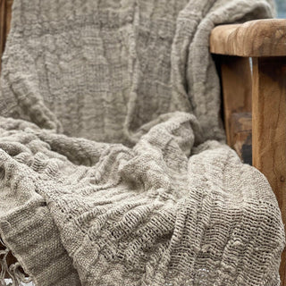 Throw -Natural-Clover Handloomed