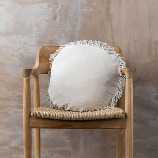 Velvet Round Cushion | Fringe
