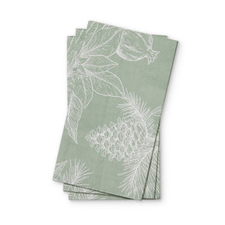 Poinsettia Green Paper Napkin Set 20Pc