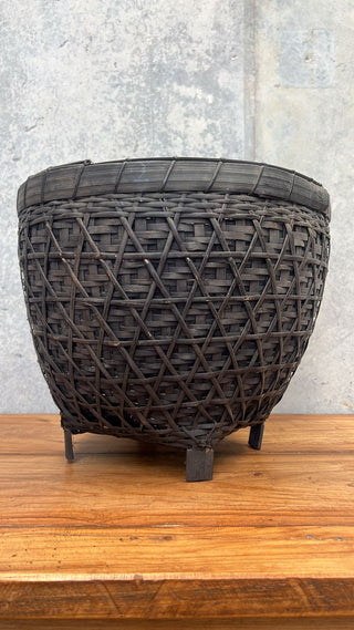Bamboo Rattan Footed Basket