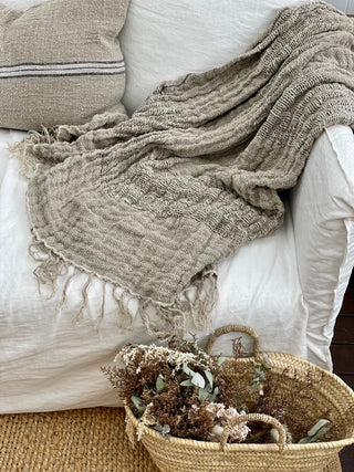 Throw -Natural-Clover Handloomed