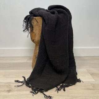 Clover Linen Throw Charcoal