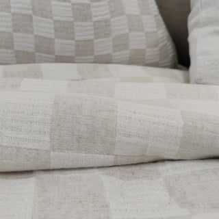 Linen Cotton Quilted Bed Cover Checkered