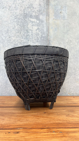 Bamboo Rattan Footed Basket