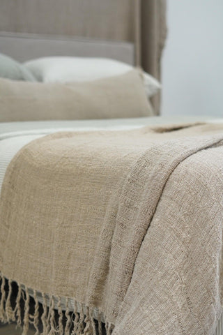 Audrey Spaced Linen Bed Throw
