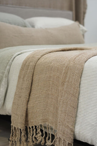 Audrey Spaced Linen Bed Throw
