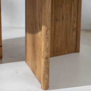 Round Recycled Teak Table + Pedestal Base