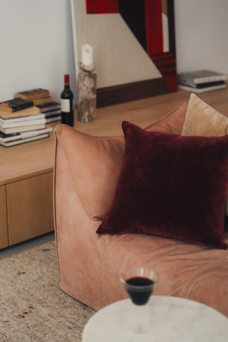 Velvet + Linen Cushion | No Fringe 50 x 50
