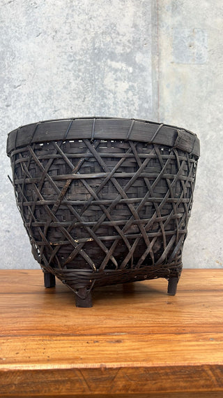Bamboo Rattan Footed Basket