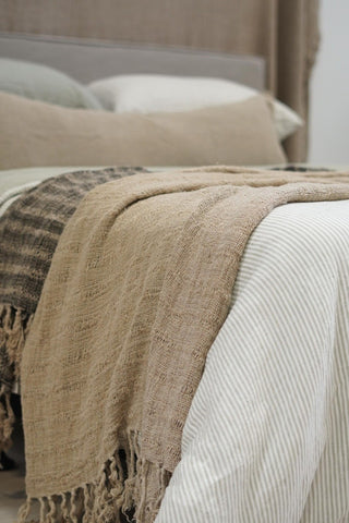 Audrey Spaced Linen Bed Throw