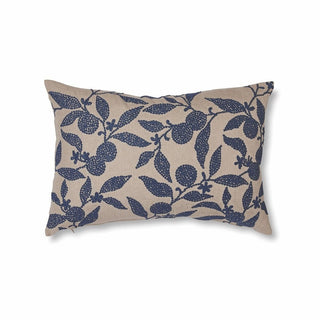 Olena Linen/Blue Embroidered Linen Cushion