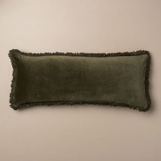 Velvet Bolster Cushion |  Fringe