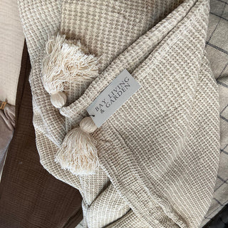 Linen Cotton Throw Waffle