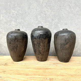 Vintage Black Ceramic Vessel