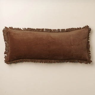 Velvet Bolster Cushion |  Fringe