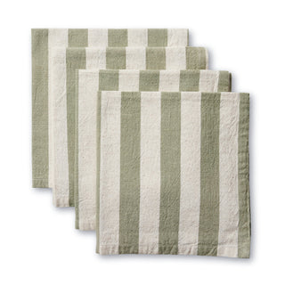 Estelle Green Stripe Napkin set 4