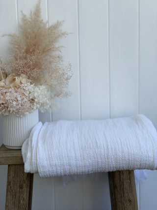 Audrey Linen Throw Yellow + Natural