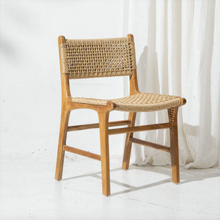 Woven Rope + Recycled Teak Dining Chair