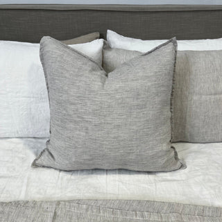 Grey Pinstripe Cushion With Flange