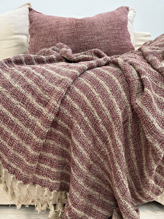 Audrey Spaced Linen Bed Throw