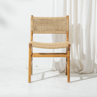 Woven Rope + Recycled Teak Dining Chair