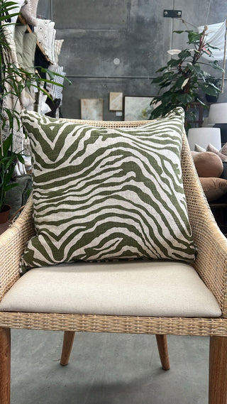 Zebra Green Cushion