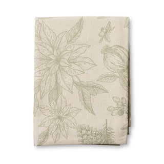 Poinsettia Olive/Flax Tablecloth