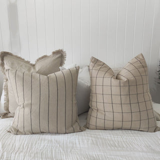 Irish Striped Rustic Linen Cotton Cushion