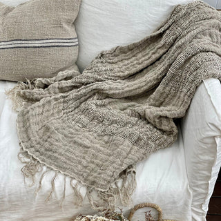 Throw -Natural-Clover Handloomed