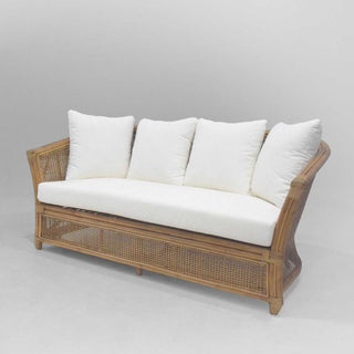Cayman 2 Seat Rattan Sofa Cream Cushion